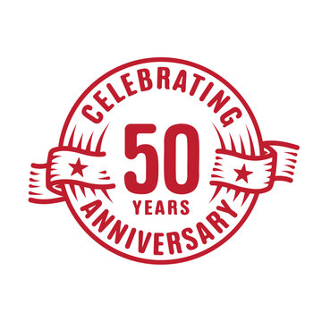 50 years logo design template. 50th anniversary vector and illustration.