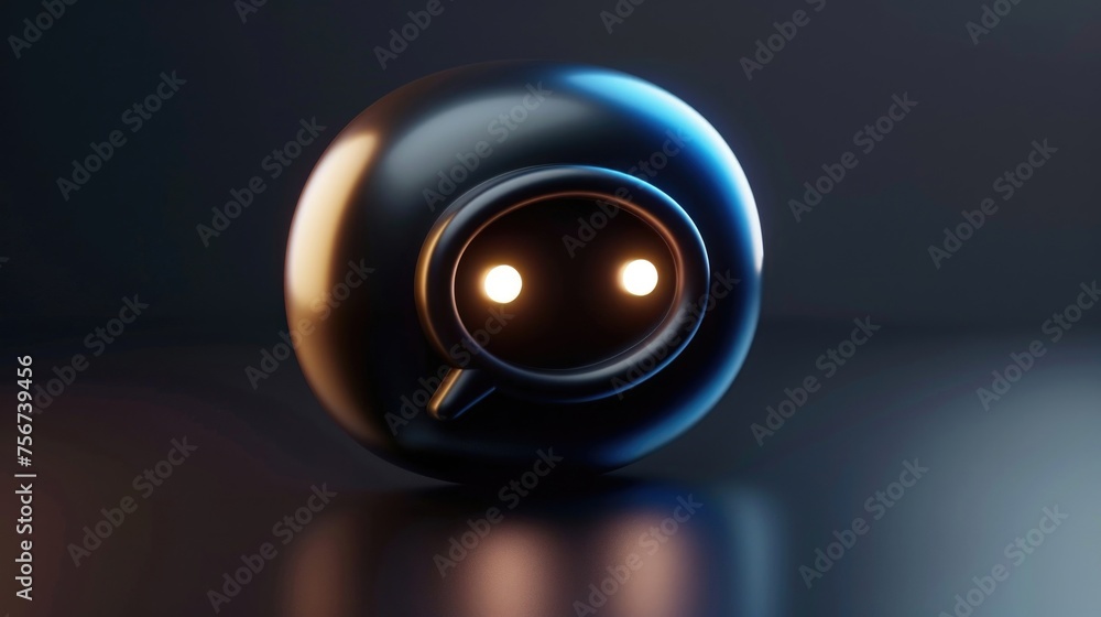 Poster Close up of a black object with a light, suitable for various projects