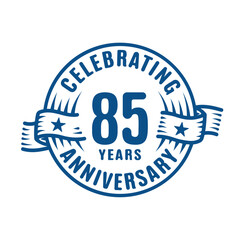 85 years logo design template. 85th anniversary vector and illustration.