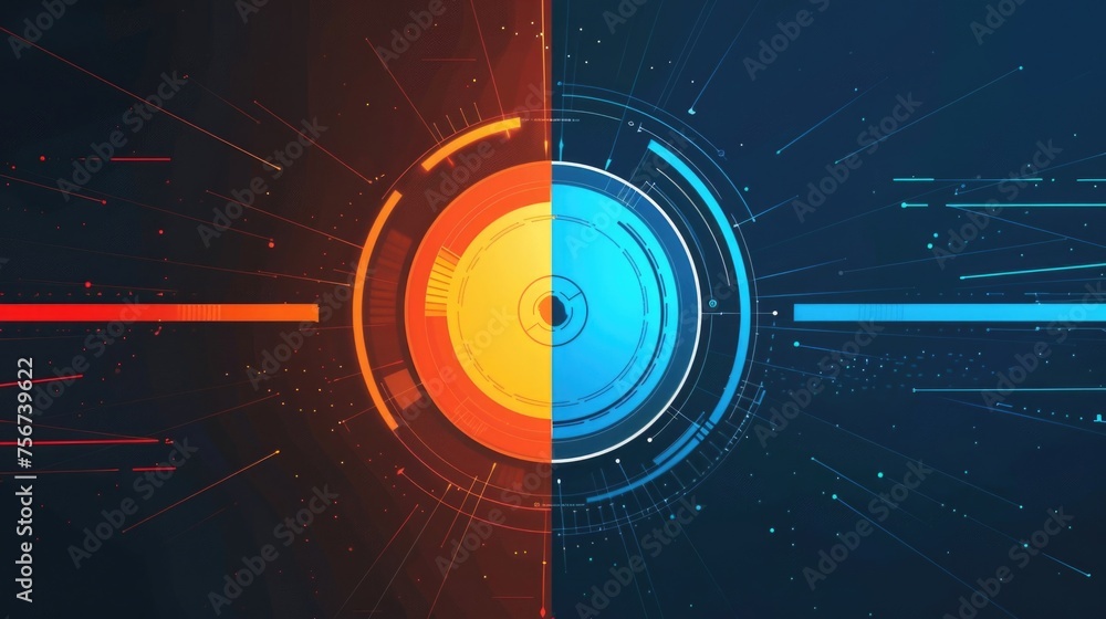 Poster Abstract background with intersecting blue and red lines. Suitable for graphic design projects