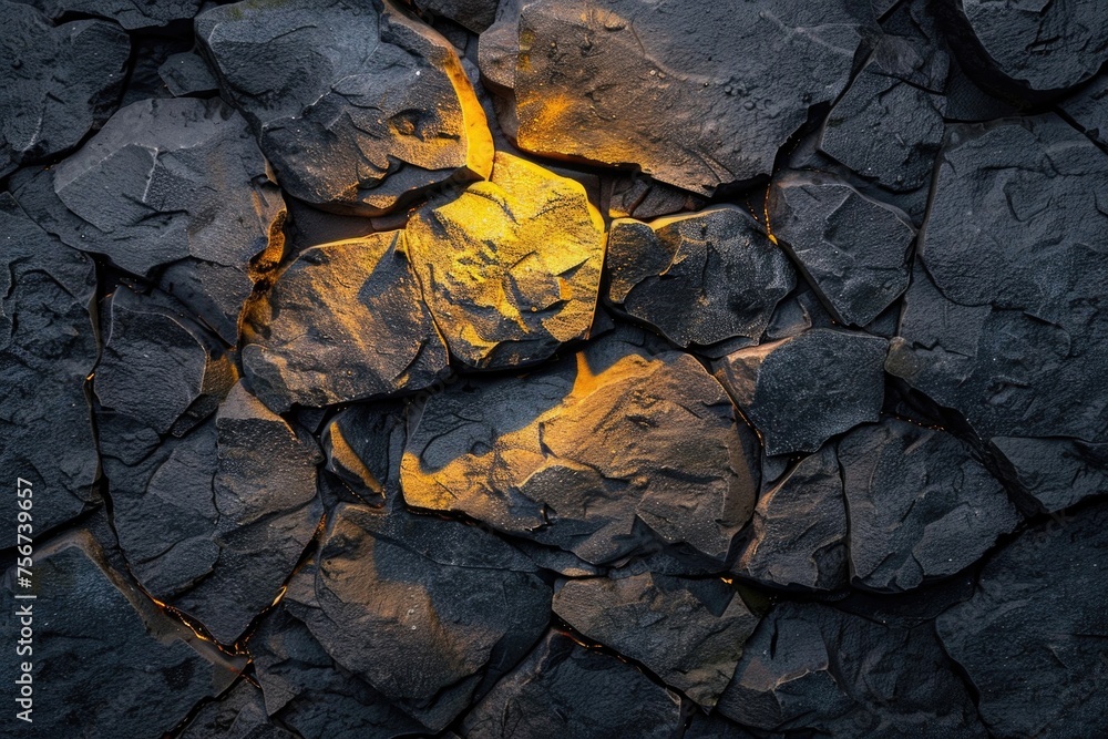 Aufkleber close up view of a rock wall with a shining light. suitable for backgrounds and textures