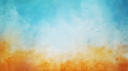 Abstract blue and yellow alcohol ink or watercolor background. Fluid painted  art. Dye splash style.  with space