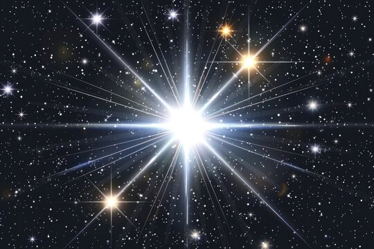 A bright star shining in the night sky, suitable for astronomy and nature concepts