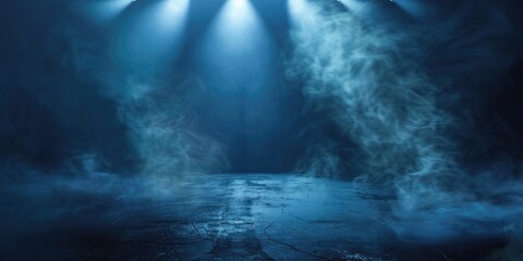 A dark room with smoke coming out of it, suitable for horror or mystery themes