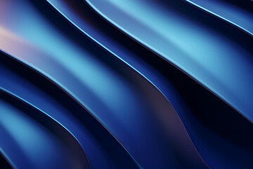 Obraz premium Modern bluck metal backdrop with waves, abstract dark metallic background