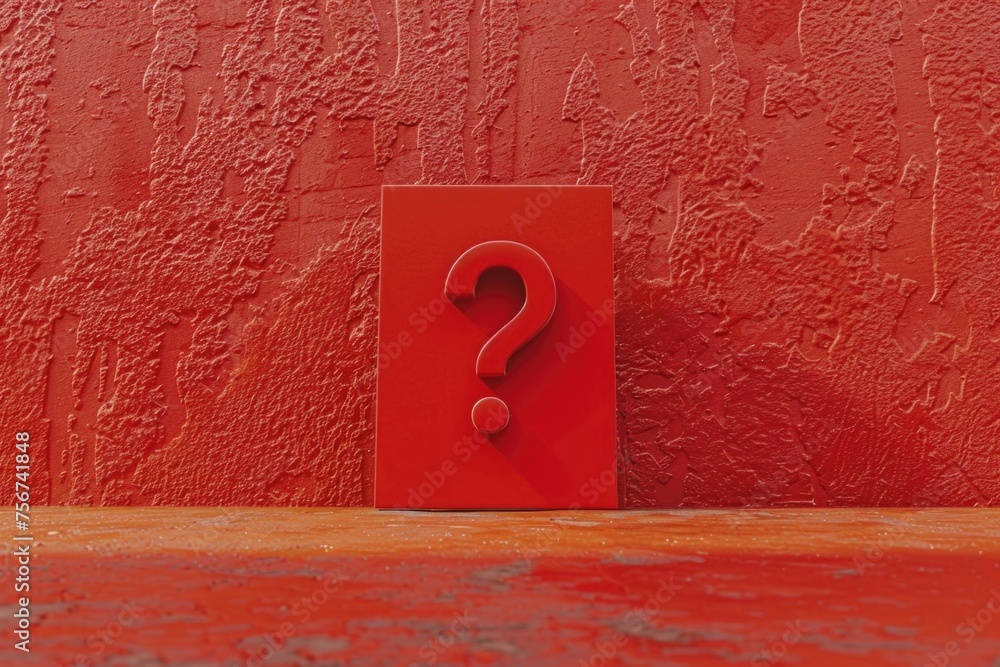 Poster A red sign with a question mark symbol. Suitable for various concepts and designs
