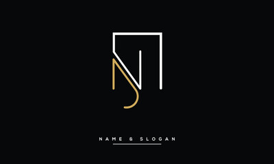 Alphabets NJ, JN,  Initials Letters Logo Monogram
