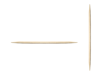 Wooden toothpicks on isolated transparent background