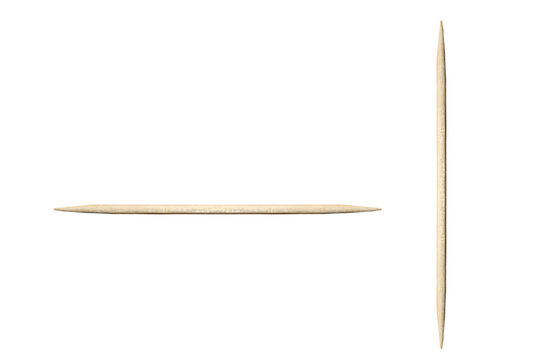 Wooden toothpicks on isolated transparent background