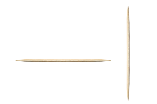 Wooden toothpicks on isolated transparent background