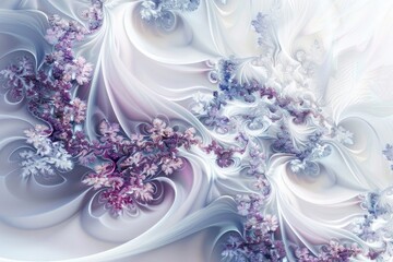 Computer generated image of flowers and swirls. Suitable for backgrounds or decorative purposes