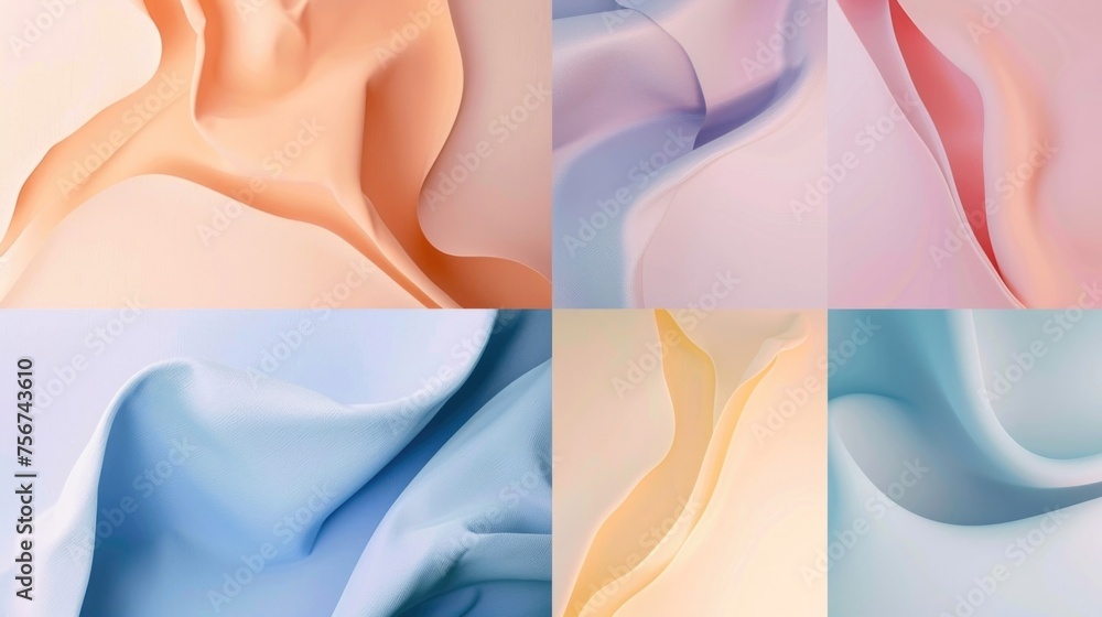 Poster Four different colored fabric backgrounds for various design projects