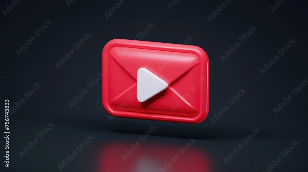 Leinwandbilder A red square button with a white arrow symbol. Suitable for web design and navigation purposes