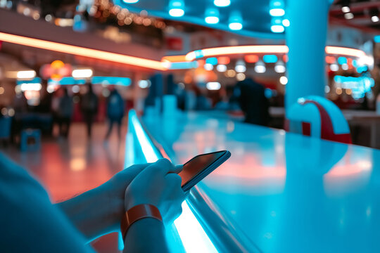 Person holding cell phone in hand