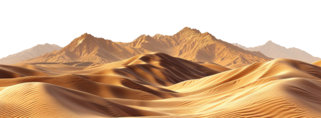 Tranquil desert dunes under the silence of night, cut out - stock png.