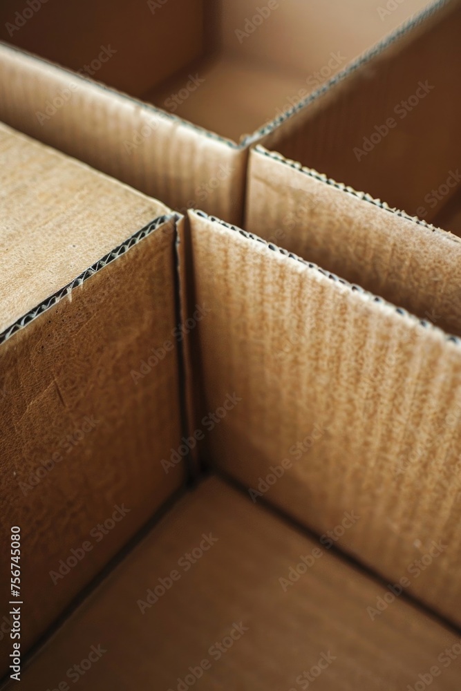 Fototapete a close up of two open boxes. perfect for packaging and delivery concepts