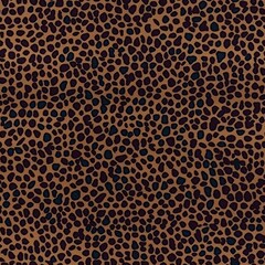 Deep brown and navy seamless leopard pattern offering a luxurious feel for fashion and interiors.