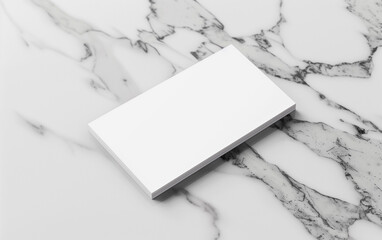 Business card blank mockup on marble background