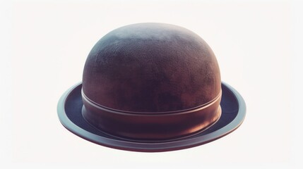 Fototapeta na wymiar A brown hat placed on a black plate. Suitable for fashion or kitchen themes