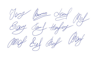 Collection of business signatures.
