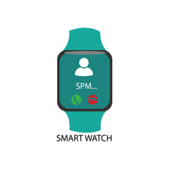 New model Apple and smart hand  Watch, Realistic logo, design Set of simple smart watch flat icons with shadows on white background vector illustration.