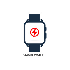 New model Apple and smart hand  Watch, Realistic logo, design Set of simple smart watch flat icons with shadows on white background vector illustration.