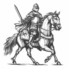 Gallant Knight Medieval Warrior on Horseback