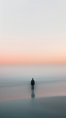 Fototapeta premium Pastel colored background with silhouettes