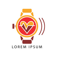 New model Apple and smart hand  Watch, Realistic logo, design Set of simple smart watch flat icons with shadows on white background vector illustration.