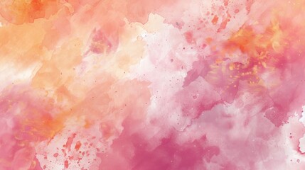 Obraz na płótnie Canvas Vibrant Pink and Orange Watercolor Background Generative AI