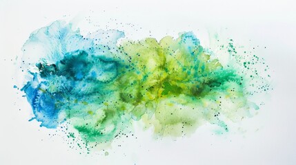 Watercolor Splash of Green and Blue Generative AI