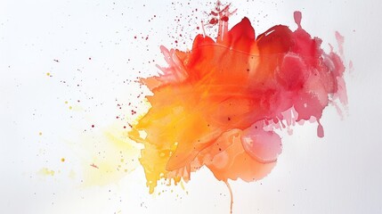 Splash of Vibrant Watercolor Paint on White Generative AI