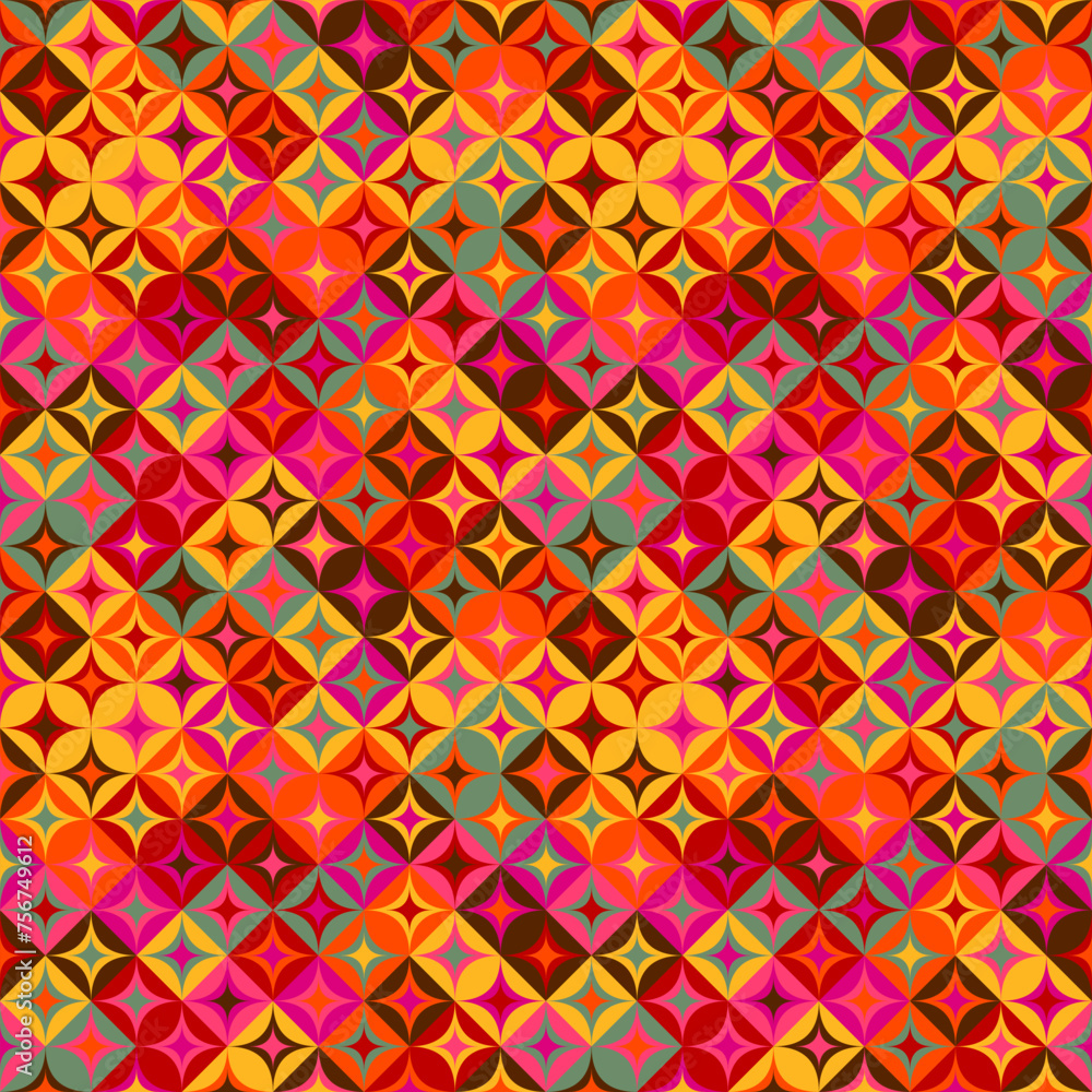 Poster seamless curved shape pattern background - abstract vector graphic