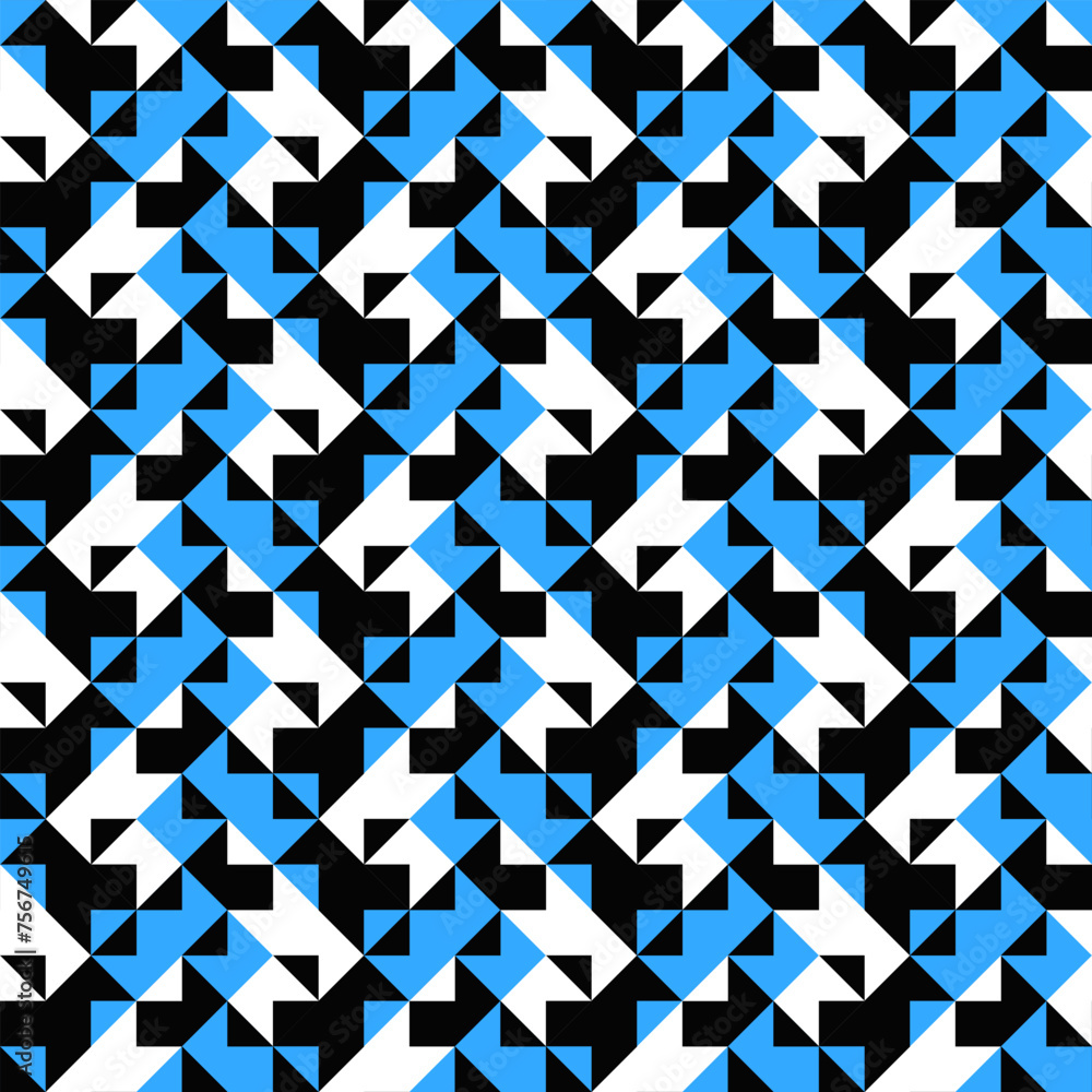 Poster random three color pattern background design - seamless repeating abstract repetitive vector graphic