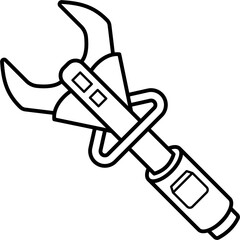 Jaws of Life Outline Vector Illustration