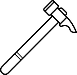 Hammer Outline Vector Illustration