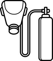 Breathing Apparatus Outline Vector Illustration