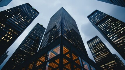 Modern office buildings in the financial district - obrazy, fototapety, plakaty