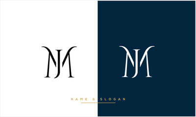 MJ, JM, M, J, Abstract Letters Logo Monogram