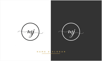 MJ, JM, M, J, Abstract Letters Logo Monogram
