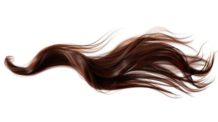 A woman's long brown hair blowing in the wind. Suitable for beauty and haircare concepts