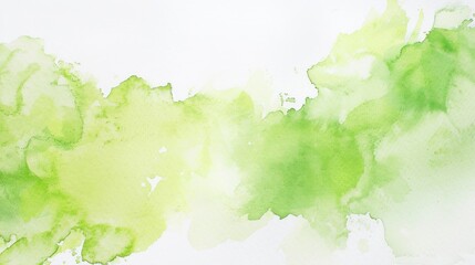 Obraz premium Vibrant Green Watercolor Splotches on White Background Generative AI