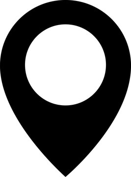 Illustrazione vettoriale in bianco e nero di un marcatore di localit&agrave; usato come icona sulle mappe 
