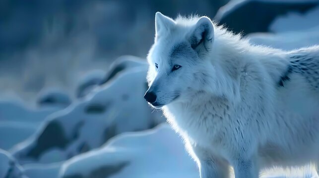 The Arctic wolf (Canis lupus arctos), also known as the white wolf or polar wolf 