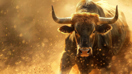 Aggressive bull, stock trading symbol