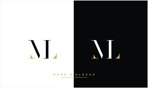 ML, LM, M, L, Abstract Letters Logo monogram
