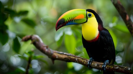 Naklejka premium Toucan bird in nature. Selective focus.