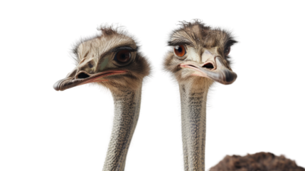 Head ostriches on the transparent background