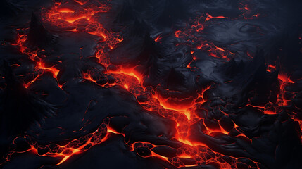 Dramatic Lava Landscape at Twilight: A Glimpse into Earth’s Fiery Heart