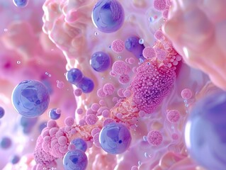 Create an immersive 3D animation demonstrating the process of collagen production and its role in maintaining skin elasticity and firmness.